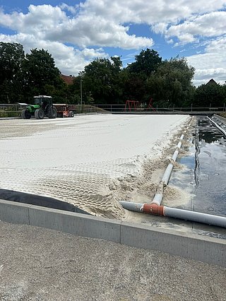 Ebbe-Flut-Reitplatz Tretschicht Aufbau in Schliestedt